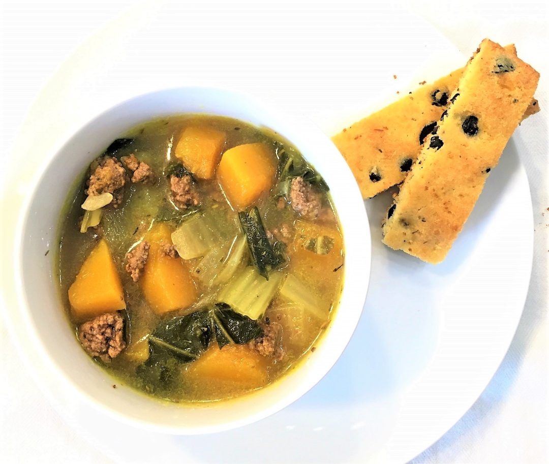 Beefy Butternut Bok Choy Soup